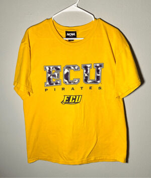 Vintage East Carolina ECU Pirates NCAA Gold T-Shirt Sz